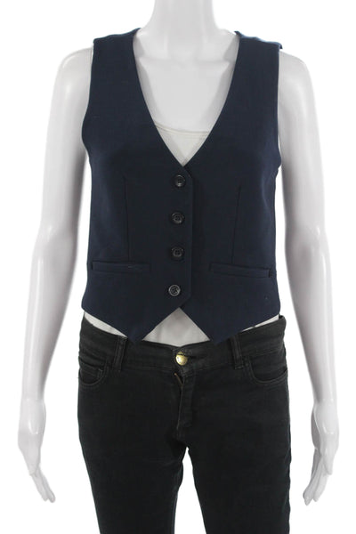 Abercrombie & Fitch Womens V-Neck Sleeveless Dark Blue Vest Size XS