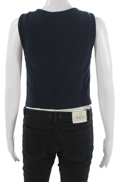 Abercrombie & Fitch Womens V-Neck Sleeveless Dark Blue Vest Size XS