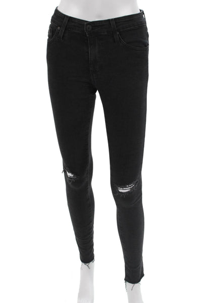 AG Adriano Goldschmied Women Skinny Ankle Black Jeans Mid Rise Size 24