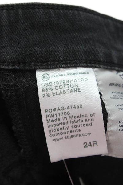 AG Adriano Goldschmied Women Skinny Ankle Black Jeans Mid Rise Size 24