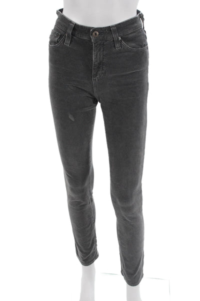 AG-ED Denim Womens Ankle Cropped Dark Gray Mid Rise Jeans Size 24