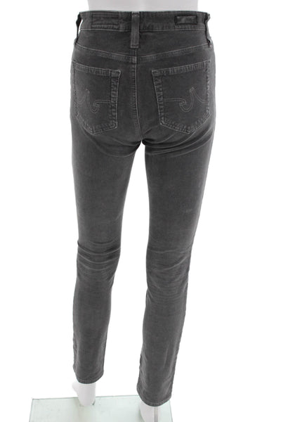 AG-ED Denim Womens Ankle Cropped Dark Gray Mid Rise Jeans Size 24