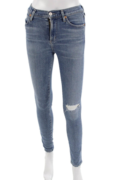 Citizens of Humanity Womens Skinny Ankle Jeans High Rise Blue Size 24