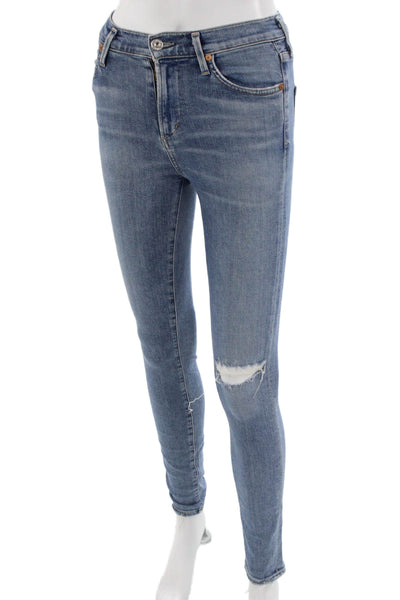 Citizens of Humanity Womens Skinny Ankle Jeans High Rise Blue Size 24