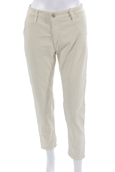 AG Adriano Goldschmied Women Cropped Chino Beige Size 24
