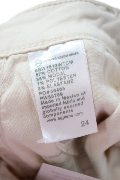 AG Adriano Goldschmied Women Cropped Chino Beige Size 24