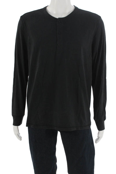 Untuckit Mens Black Band Long Sleeve T Shirt 50% Cotton 50% Polyester Size L