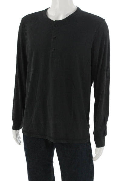Untuckit Mens Black Band Long Sleeve T Shirt 50% Cotton 50% Polyester Size L
