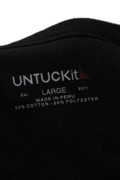 Untuckit Mens Black Band Long Sleeve T Shirt 50% Cotton 50% Polyester Size L