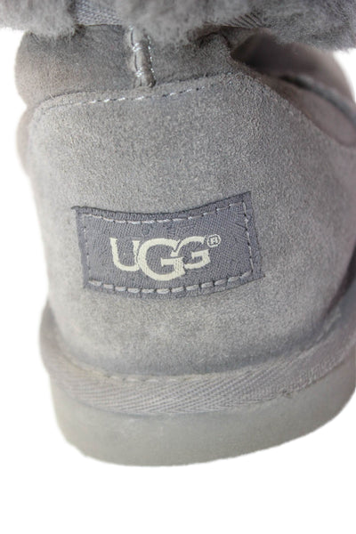 Ugg Womens Slip On Shearling Lined Cuffed Ankle Boots Gray Suede Size 5