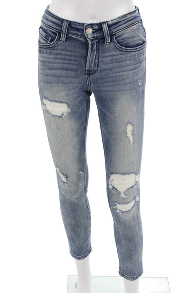 Vervet Women Skinny Ankle Jeans Blue Low Rise 27 Inseam Size 24