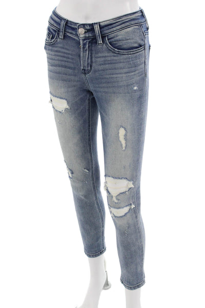 Vervet Women Skinny Ankle Jeans Blue Low Rise 27 Inseam Size 24