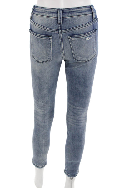 Vervet Women Skinny Ankle Jeans Blue Low Rise 27 Inseam Size 24