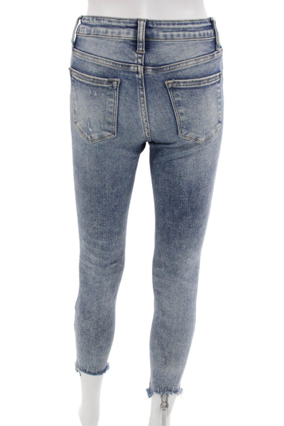 Flying Monkey Womens Ankle Skinny Cropped Light Blue Jeans Low Rise Size 24