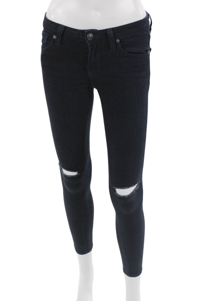 Just Black Denim Womens Ankle Skinny Dark Blue Jeans Size 24