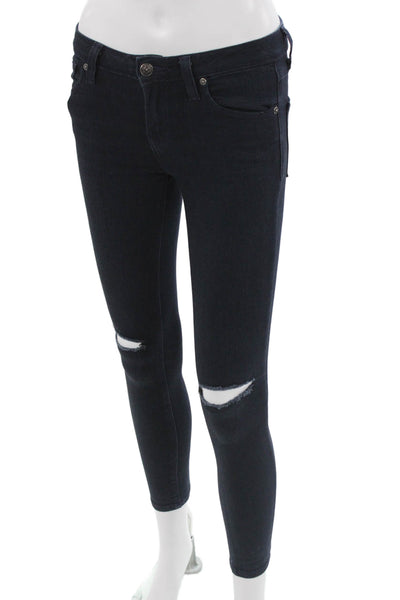 Just Black Denim Womens Ankle Skinny Dark Blue Jeans Size 24