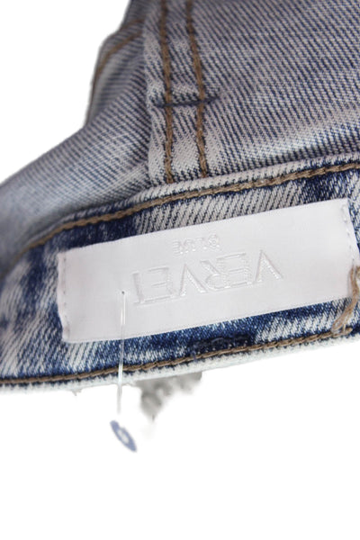 Vervet Womens Ankle Skinny Jeans Light Blue High Rise Button Size 24