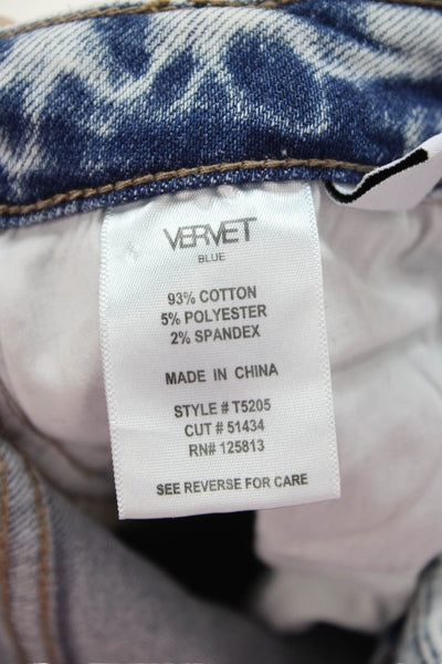 Vervet Womens Ankle Skinny Jeans Light Blue High Rise Button Size 24