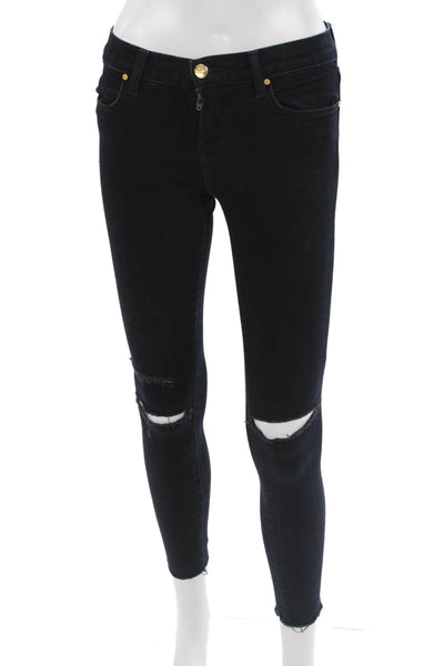 J Brand Womens Ankle Skinny Black Mid Rise Jeans Size 24
