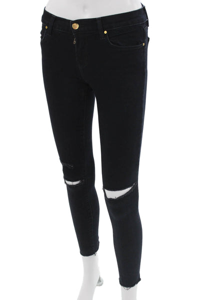 J Brand Womens Ankle Skinny Black Mid Rise Jeans Size 24
