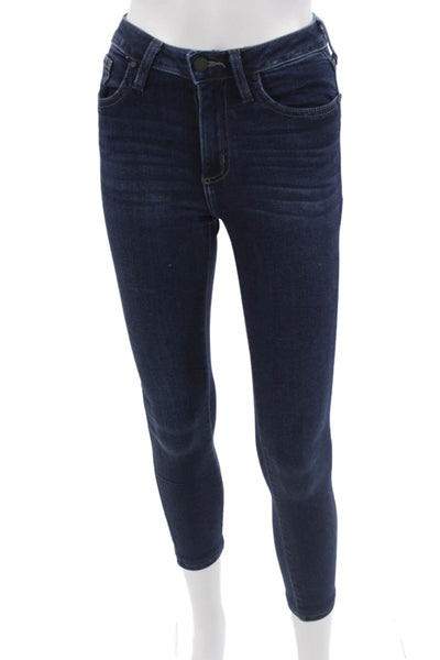 Just Black Denim Womens Ankle Skinny Jeans Dark Blue Mid Rise Size 24