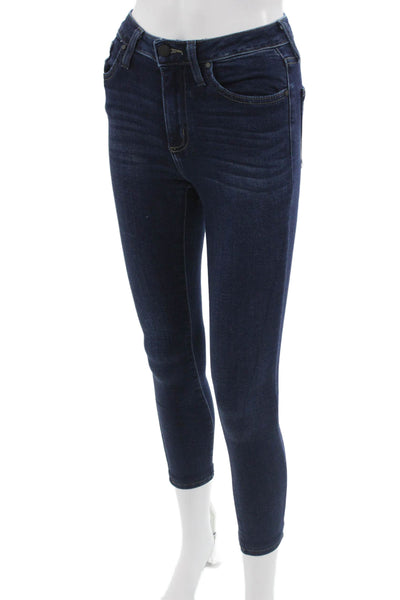 Just Black Denim Womens Ankle Skinny Jeans Dark Blue Mid Rise Size 24