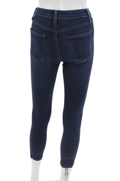 Just Black Denim Womens Ankle Skinny Jeans Dark Blue Mid Rise Size 24