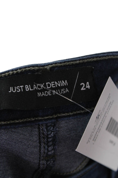 Just Black Denim Womens Ankle Skinny Jeans Dark Blue Mid Rise Size 24