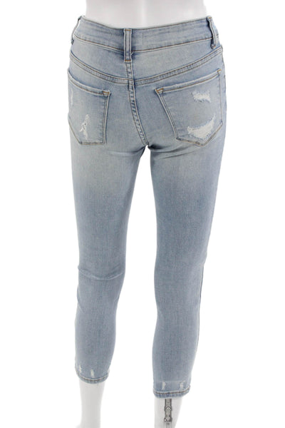 Vervet Women Ankle Cropped Skinny Jeans Light Blue Size 24