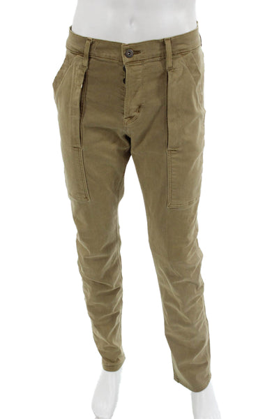 Hudson Mens Brown Cotton Pants Zipper Fly Inseam 32 Size 33
