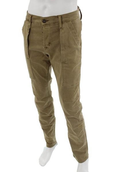 Hudson Mens Brown Cotton Pants Zipper Fly Inseam 32 Size 33