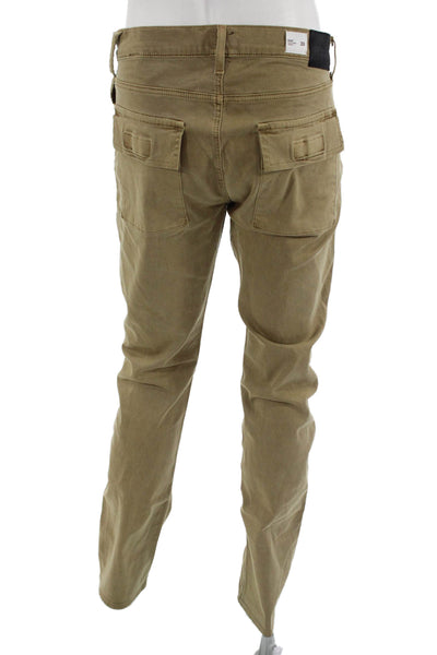 Hudson Mens Brown Cotton Pants Zipper Fly Inseam 32 Size 33