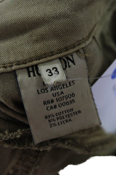 Hudson Mens Brown Cotton Pants Zipper Fly Inseam 32 Size 33