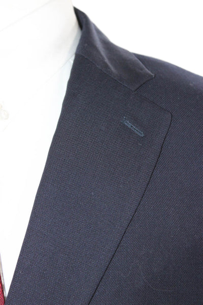 Hart Schaffner Marx Mens 2 Piece Suit Jacket Dark Blue Wool Size 44