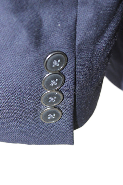 Hart Schaffner Marx Mens 2 Piece Suit Jacket Dark Blue Wool Size 44