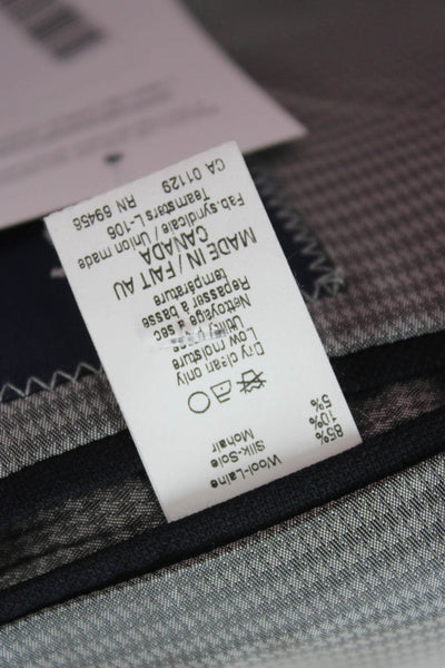 Hart Schaffner Marx Mens 2 Piece Suit Jacket Dark Blue Wool Size 44