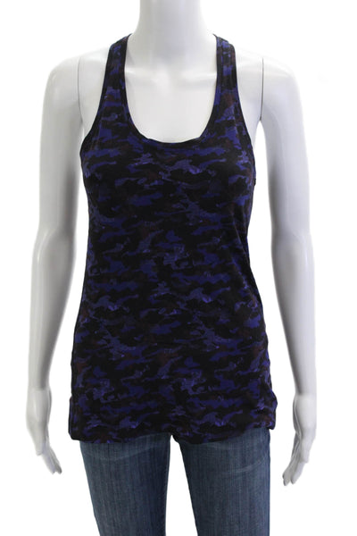 Lululemon Women Black Camouflage Basic Tank Top Nylon Blend Size 6
