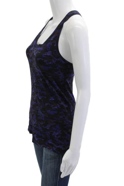 Lululemon Women Black Camouflage Basic Tank Top Nylon Blend Size 6