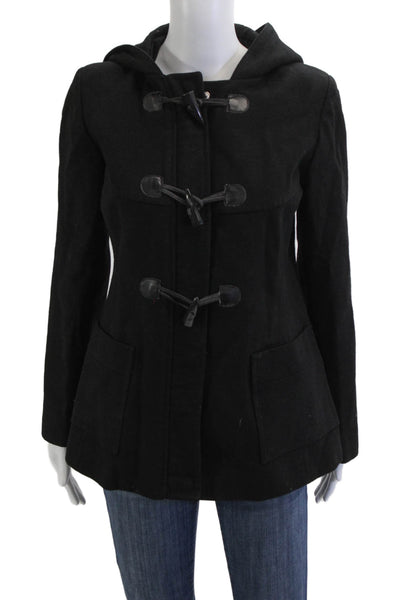Michael Michael Kors Women Black Wool Blend Toggle Coat Size 4