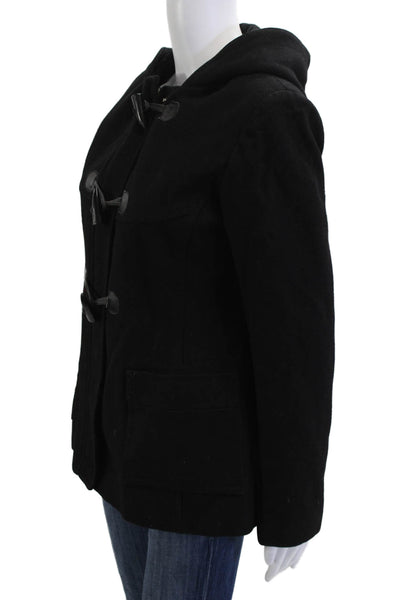Michael Michael Kors Women Black Wool Blend Toggle Coat Size 4