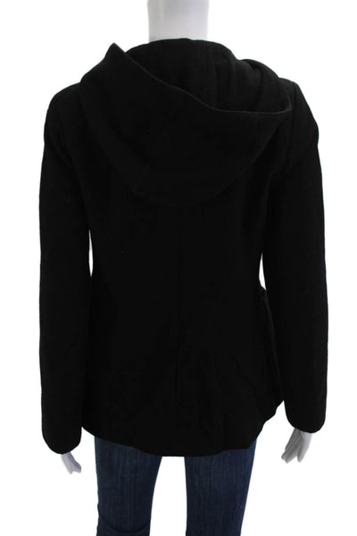 Michael Michael Kors Women Black Wool Blend Toggle Coat Size 4