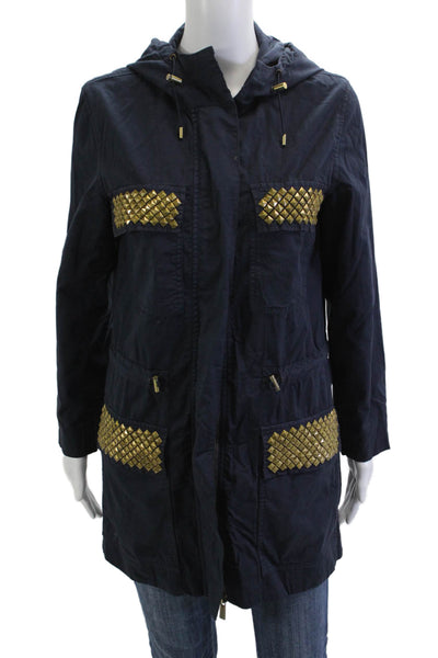 Michael Michael Kors Womens Dark Blue Anorak Parka Cotton Blend Size XS