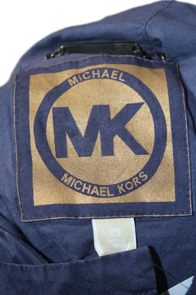Michael Michael Kors Womens Dark Blue Anorak Parka Cotton Blend Size XS