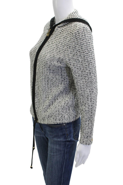 St. John Sport By Marie Gray Women Striped Gray Full Zip Hoodie Size S