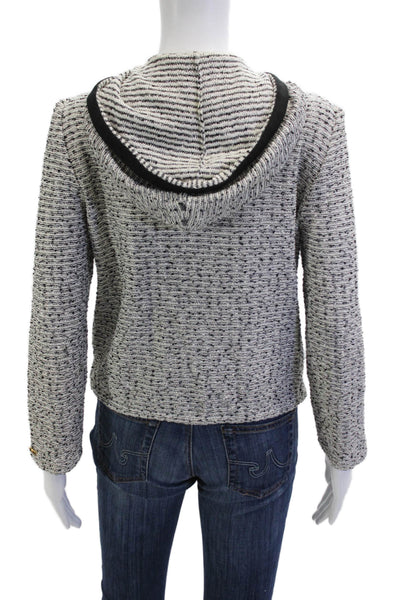 St. John Sport By Marie Gray Women Striped Gray Full Zip Hoodie Size S