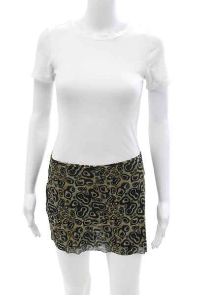 Gonza Womens Black Animal Print Mini Skirt Size S