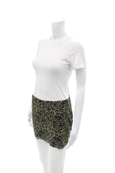 Gonza Womens Black Animal Print Mini Skirt Size S