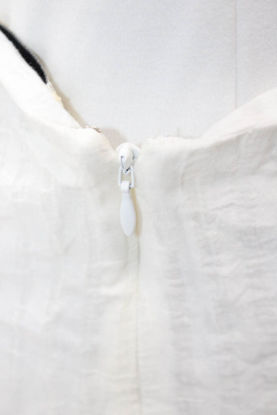 Playa Lucila Women White Cotton Straight Pencil Knee Length Skirt Size M