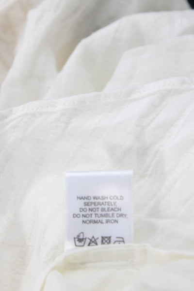 Playa Lucila Women White Cotton Straight Pencil Knee Length Skirt Size M