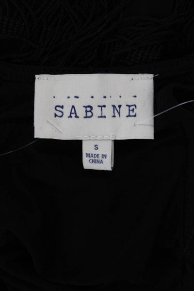 Sabine Womens Shift Dress Black Sleeveless Round Neck Knee Length Size S